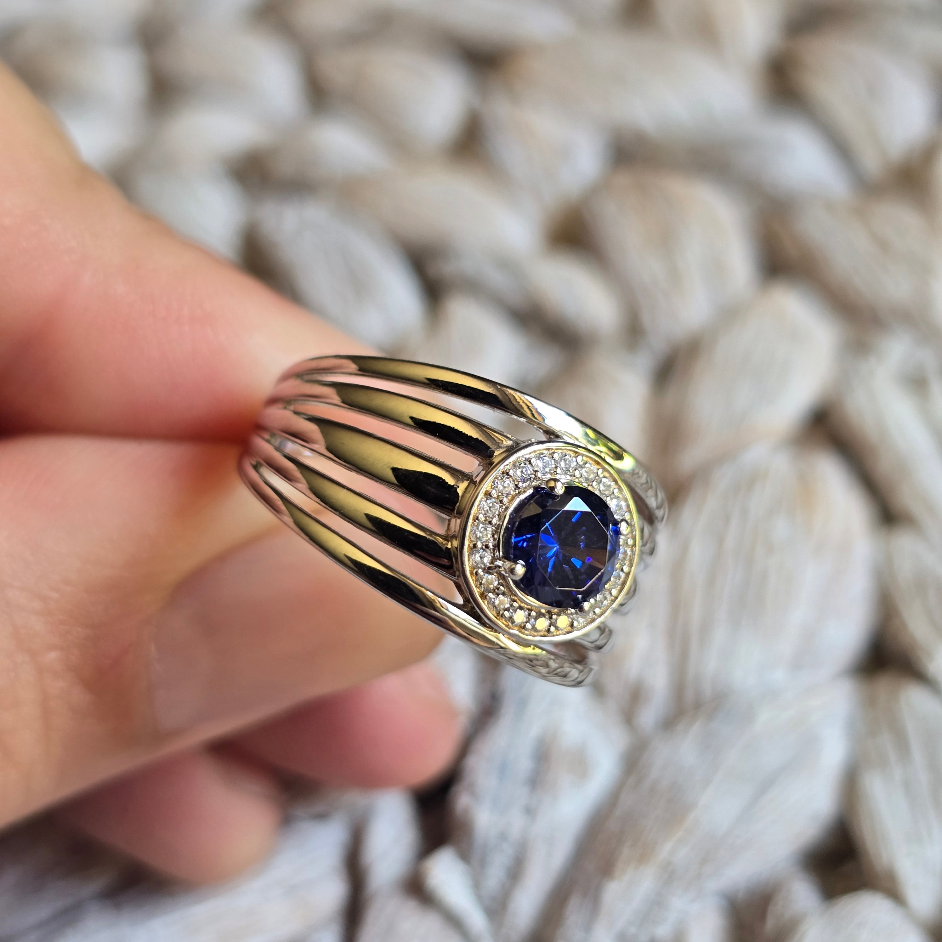 Purple Garnet Round Halo ring