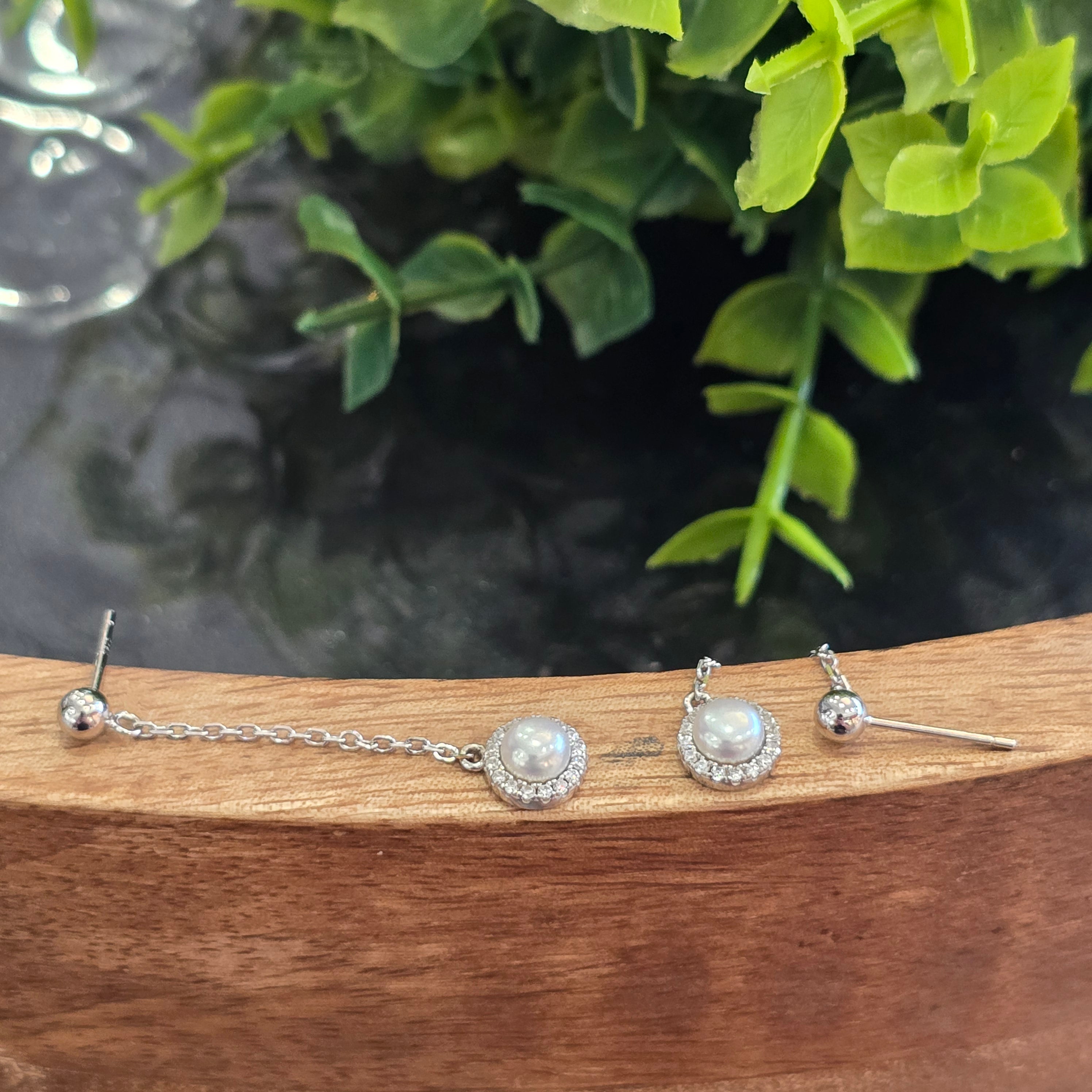 42mm Stud Pearl Cz Halo