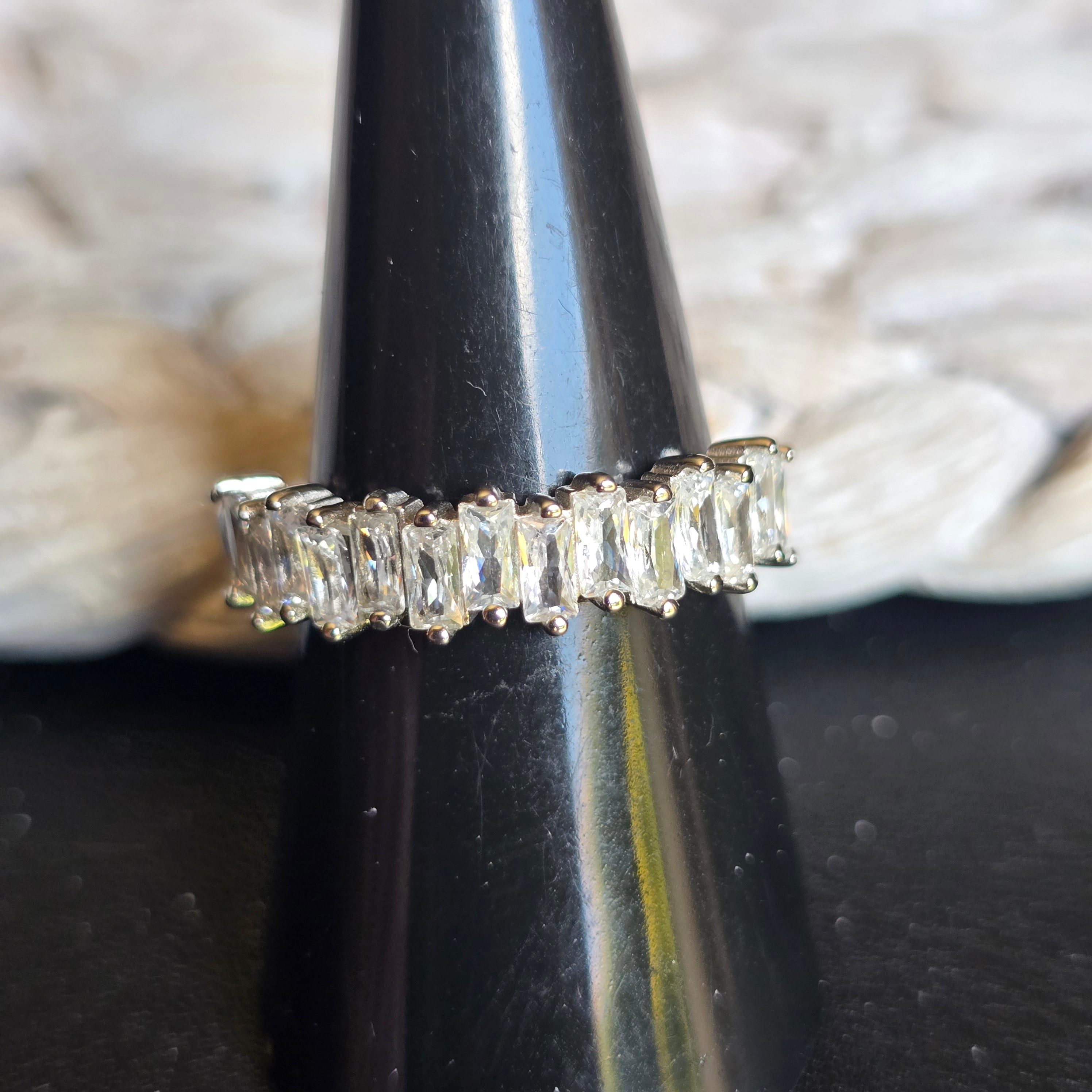 Emerald Cut Cz ring
