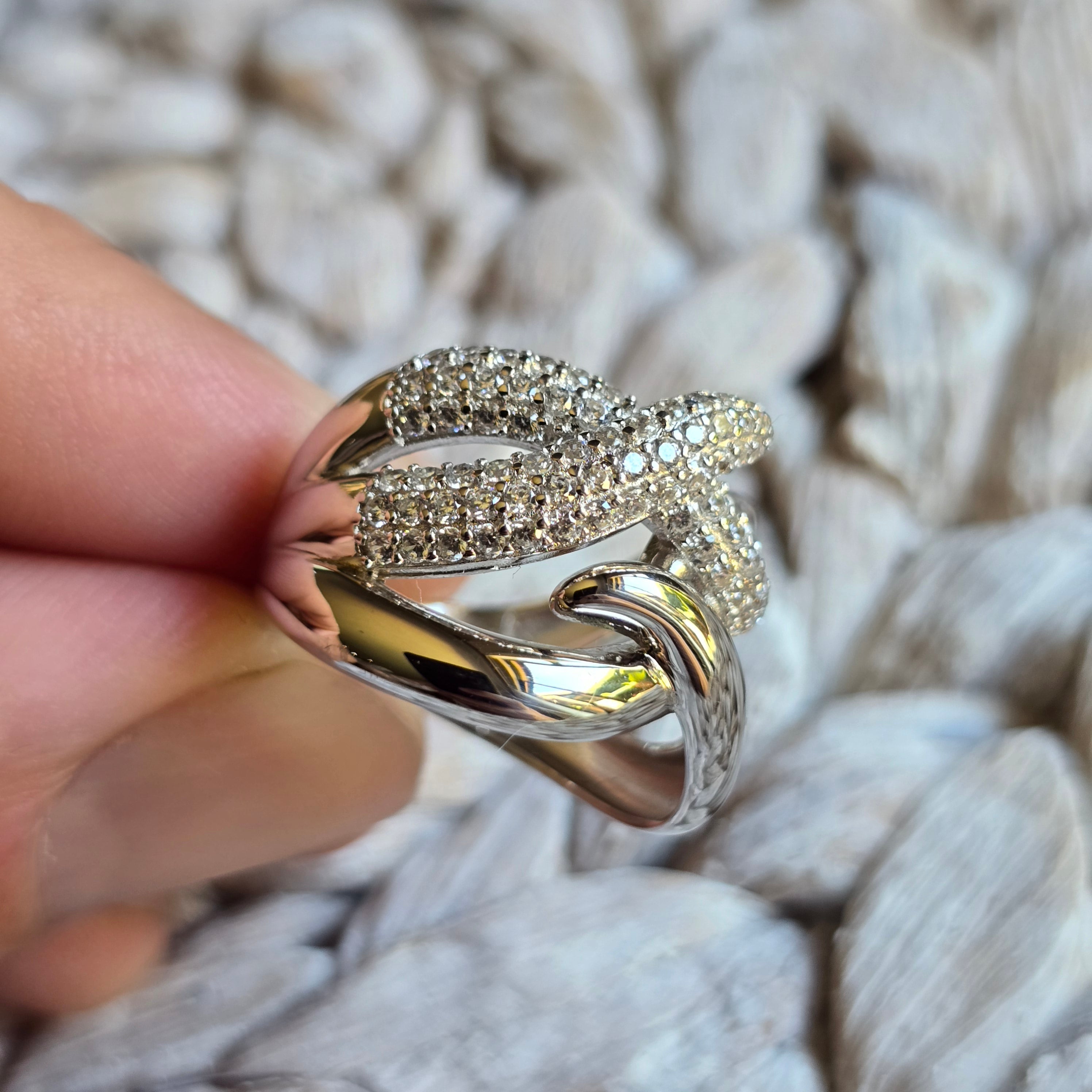 Waived Silver ring