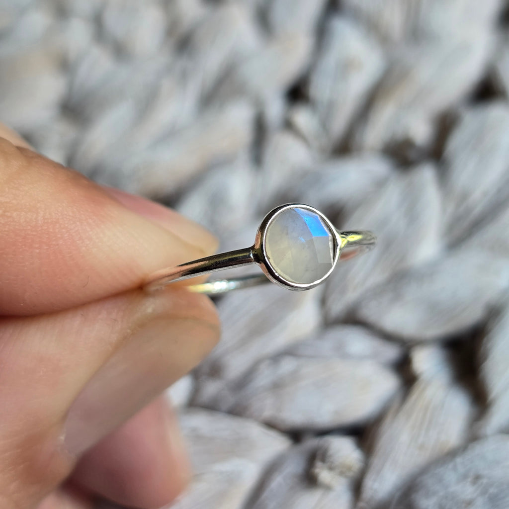 Round Moon Stone ring