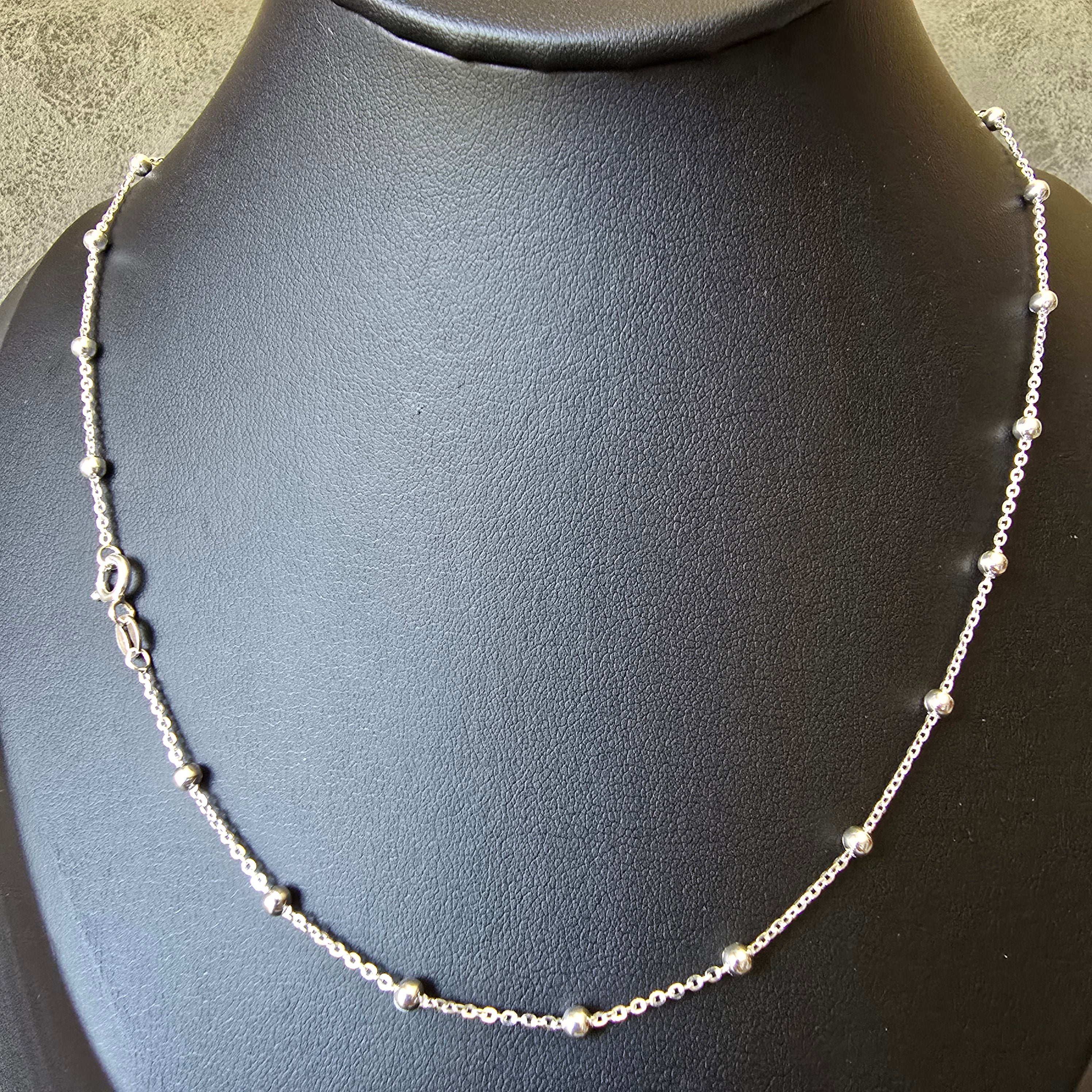 3mm Silver Ball Necklace