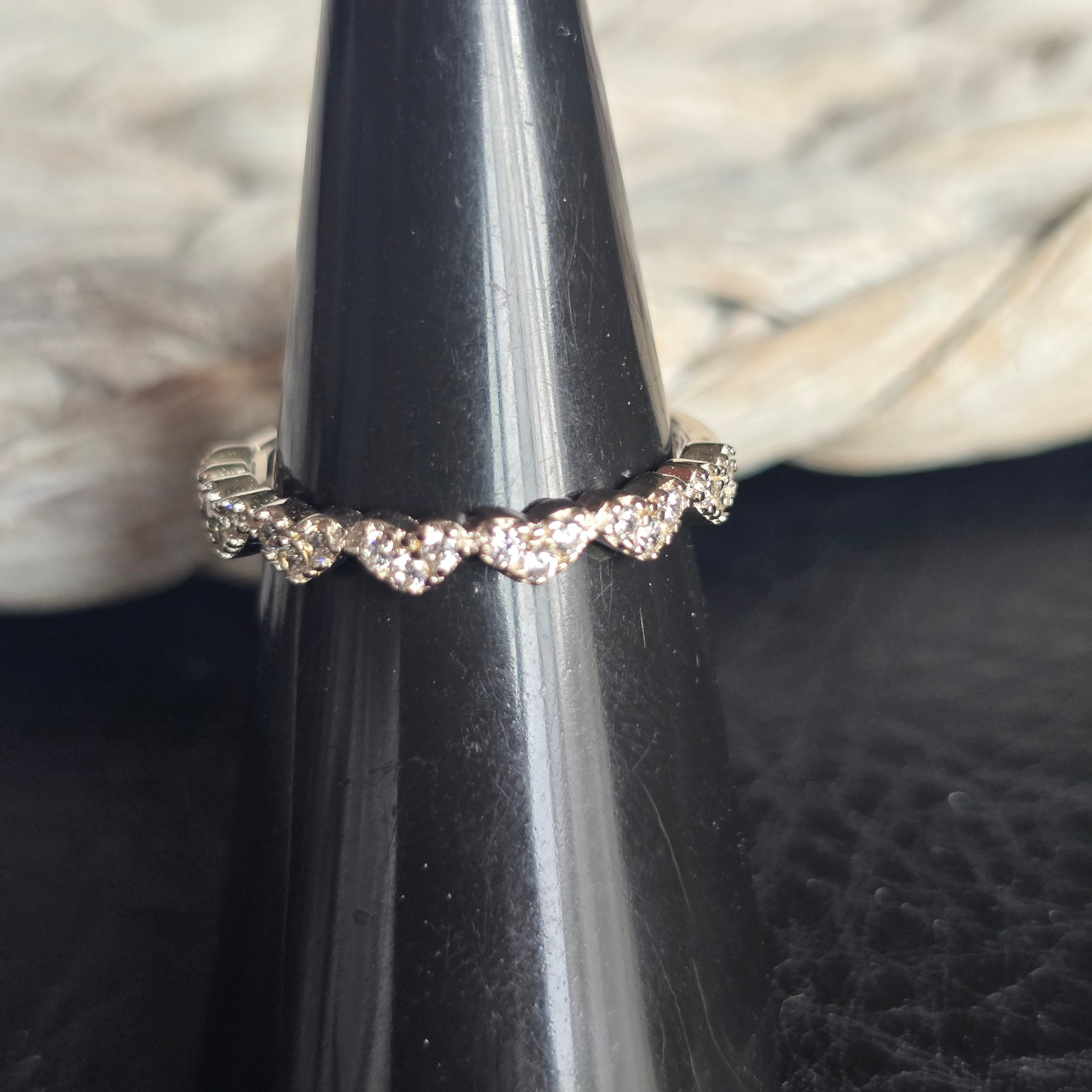 Heart Stack Cz ring