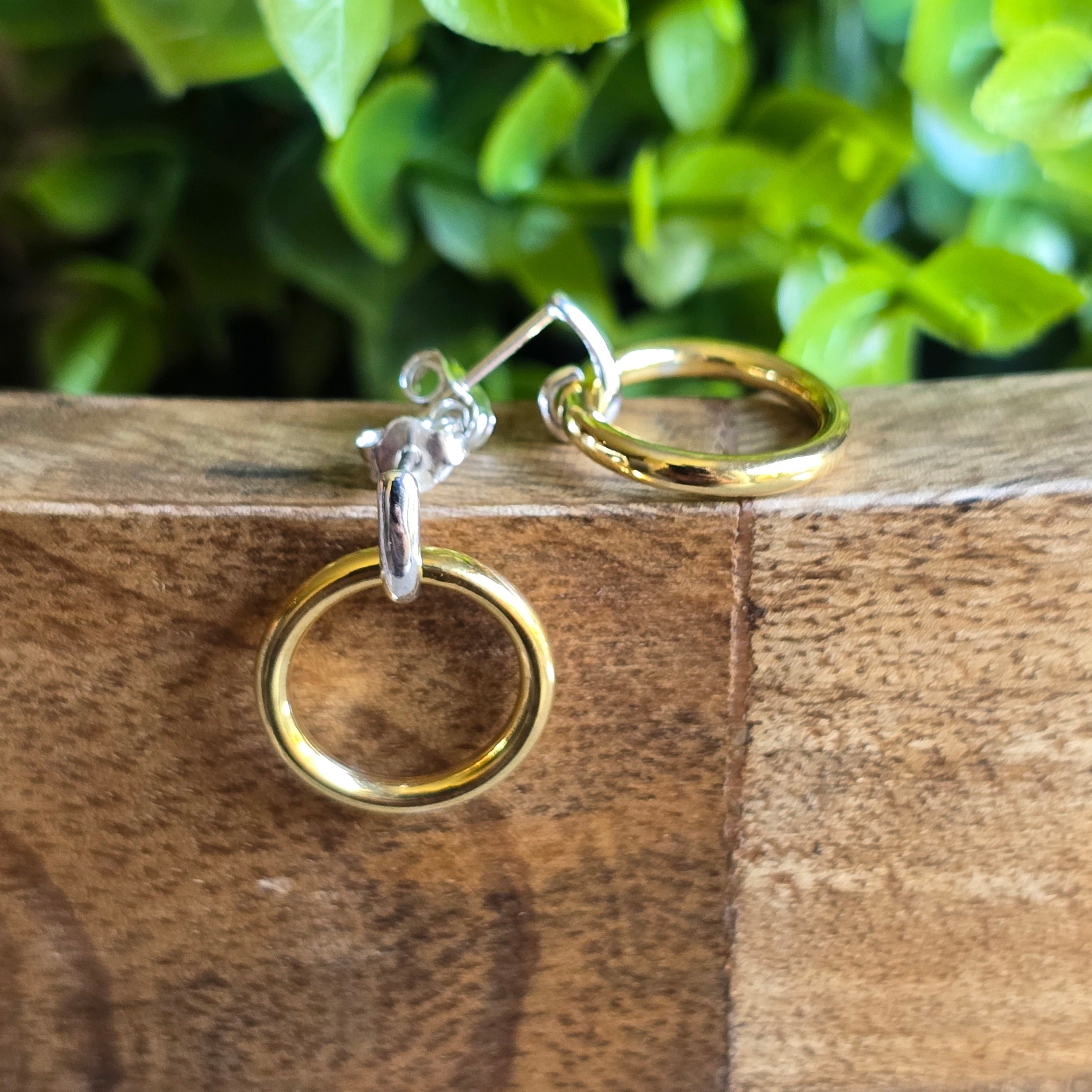 15mm Round Gold & Silver Studs
