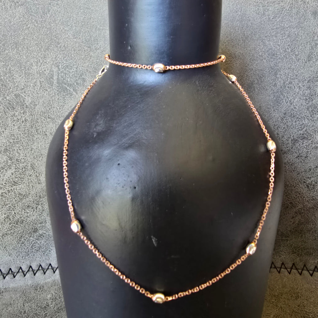 Rosegold Oval Ball Necklace