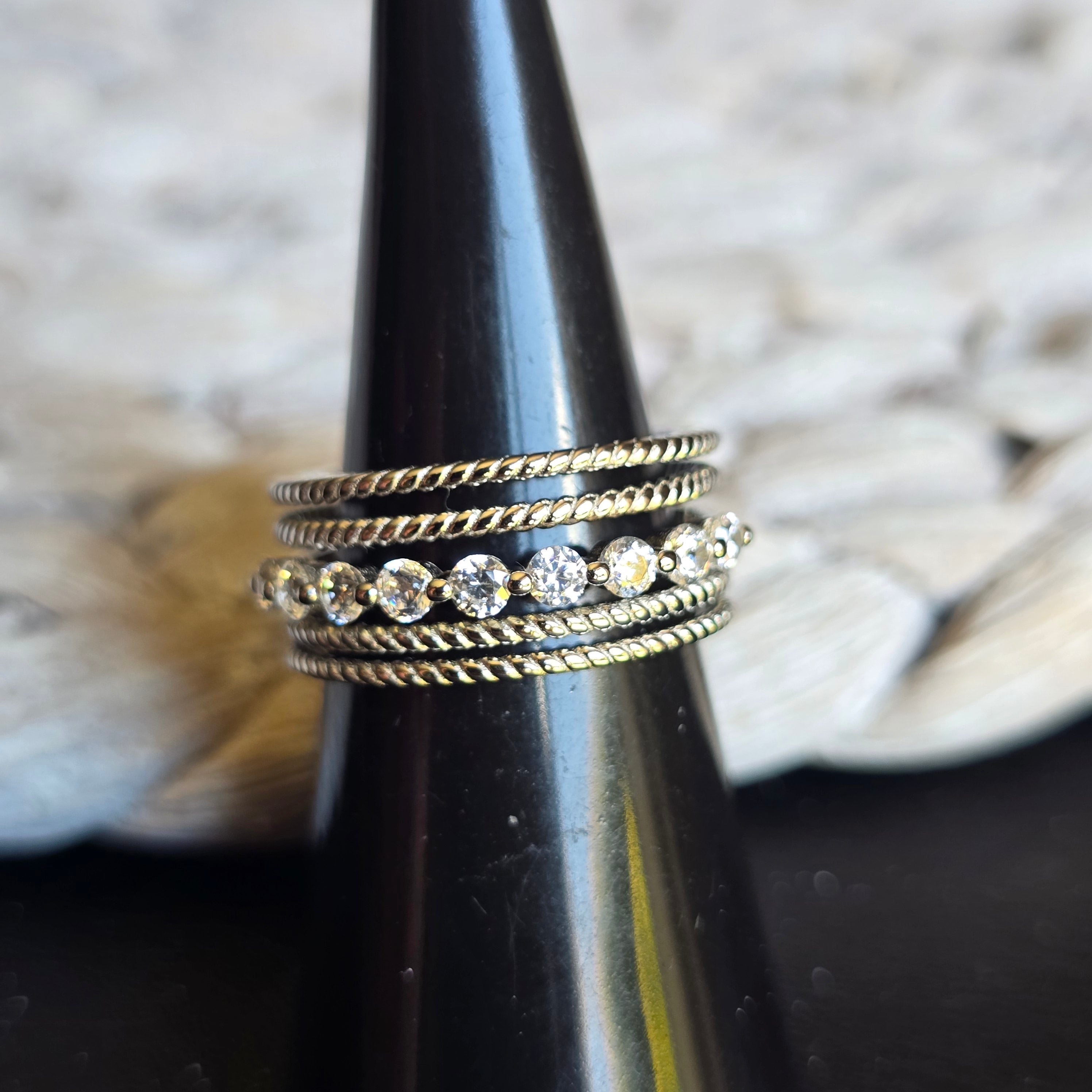 Cz Twisted ring