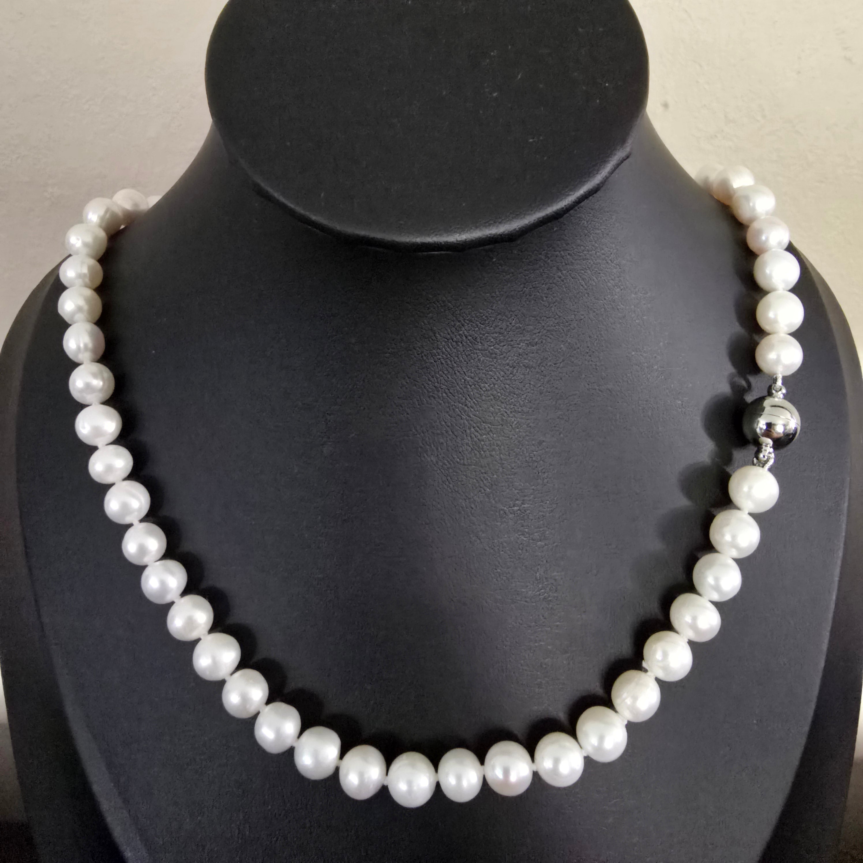 50cm 8mm Pearl Magnetic Clasp Necklace