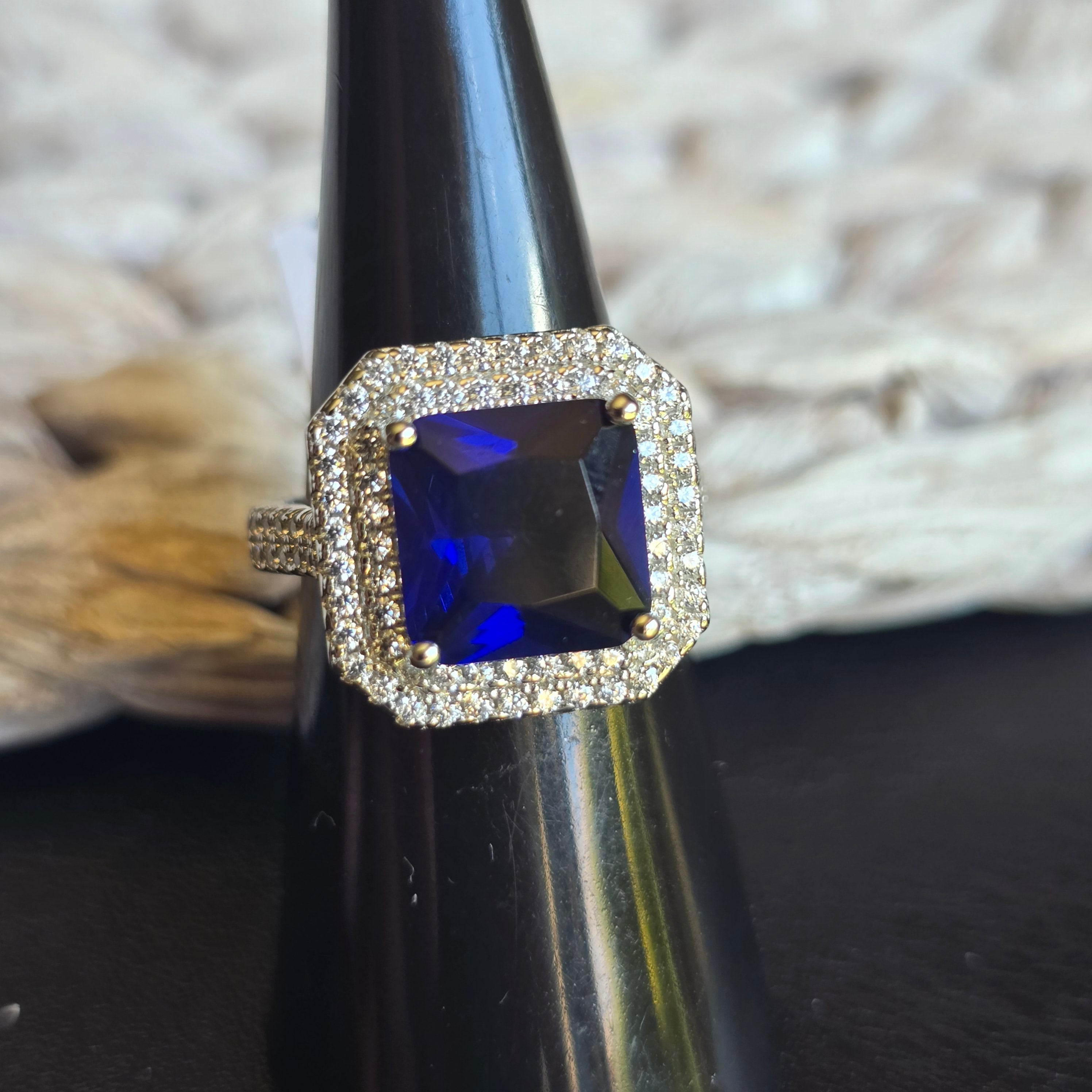Blue Topaz Square ring