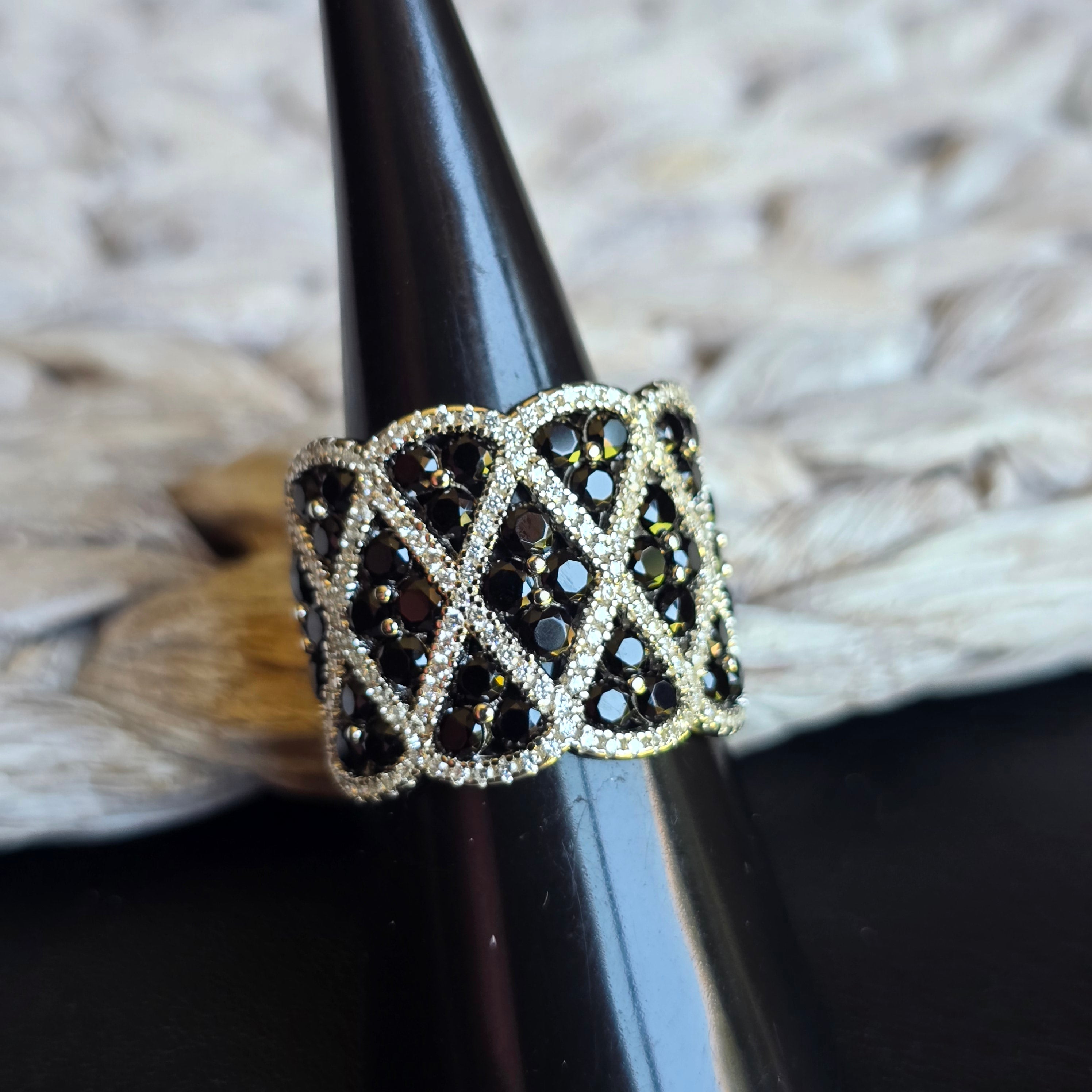 Black Onyx Fine Cz ring