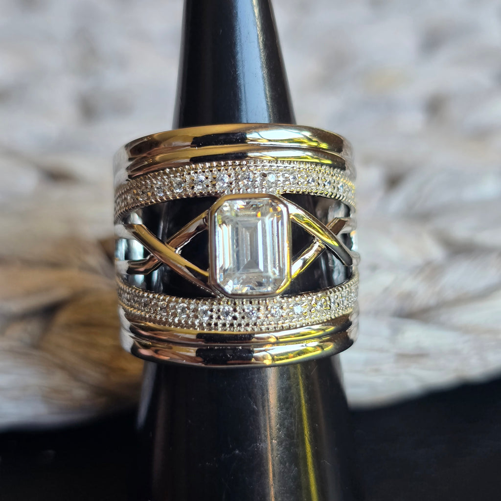 Rectangle Cz ring