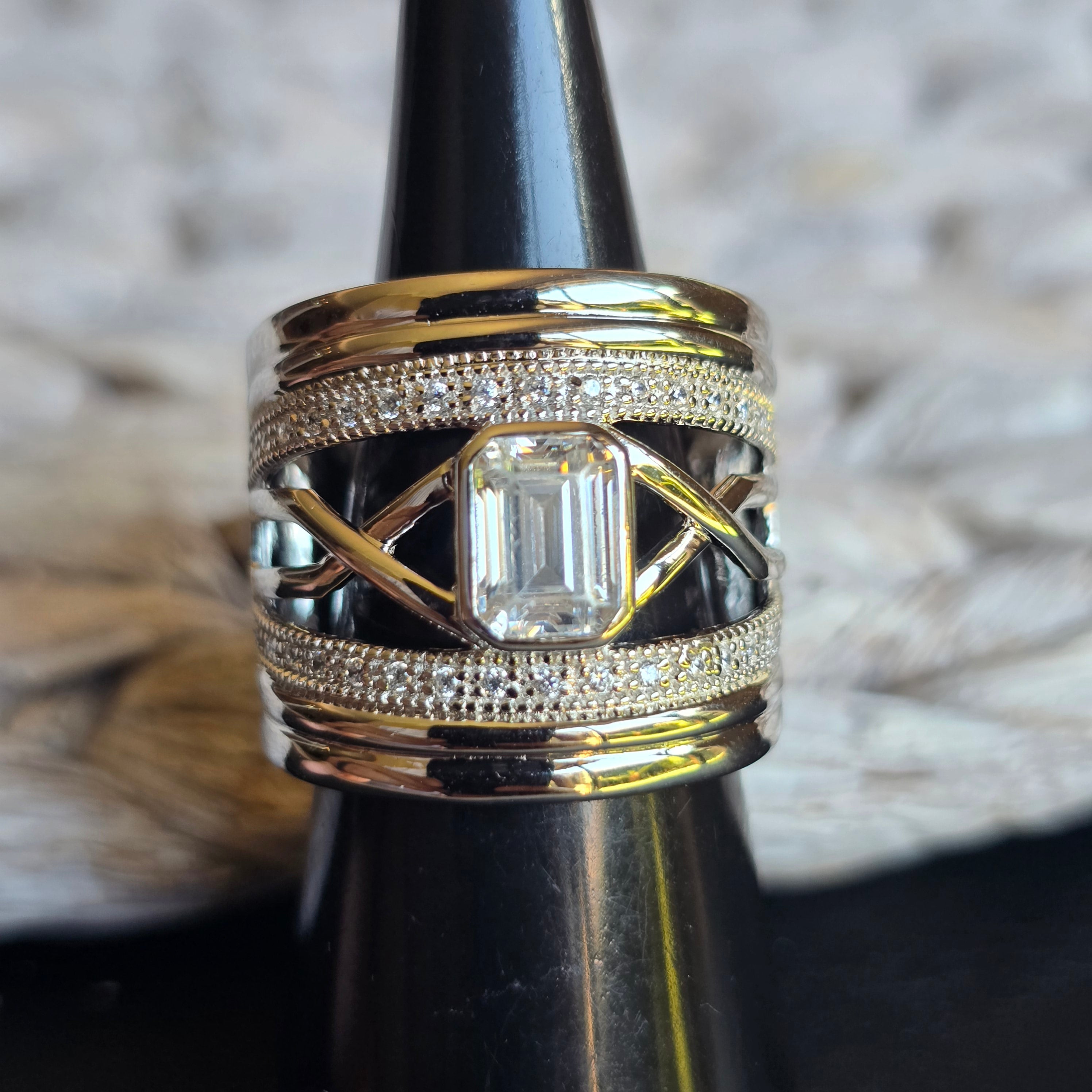 Rectangle Cz ring