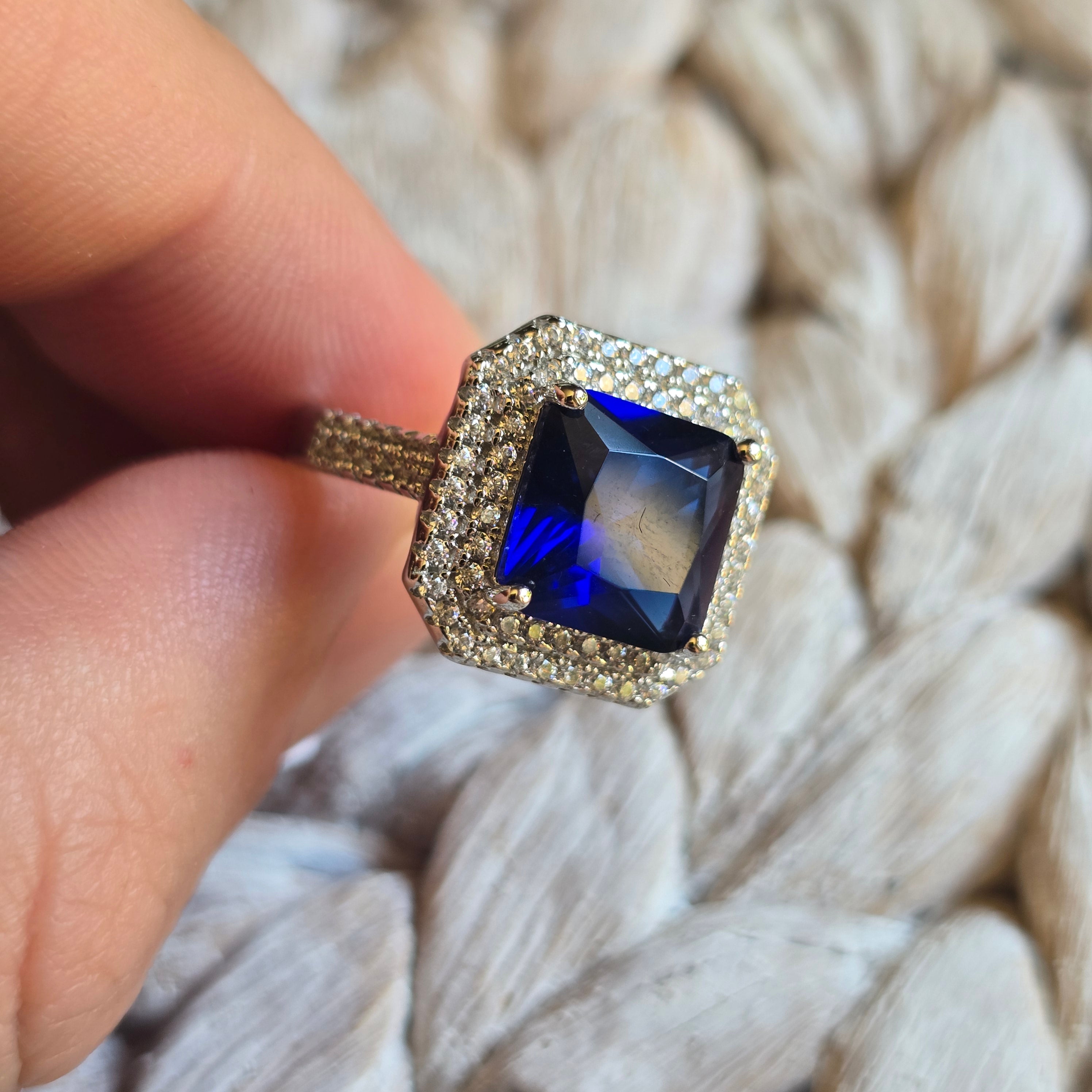 Blue Topaz Square ring