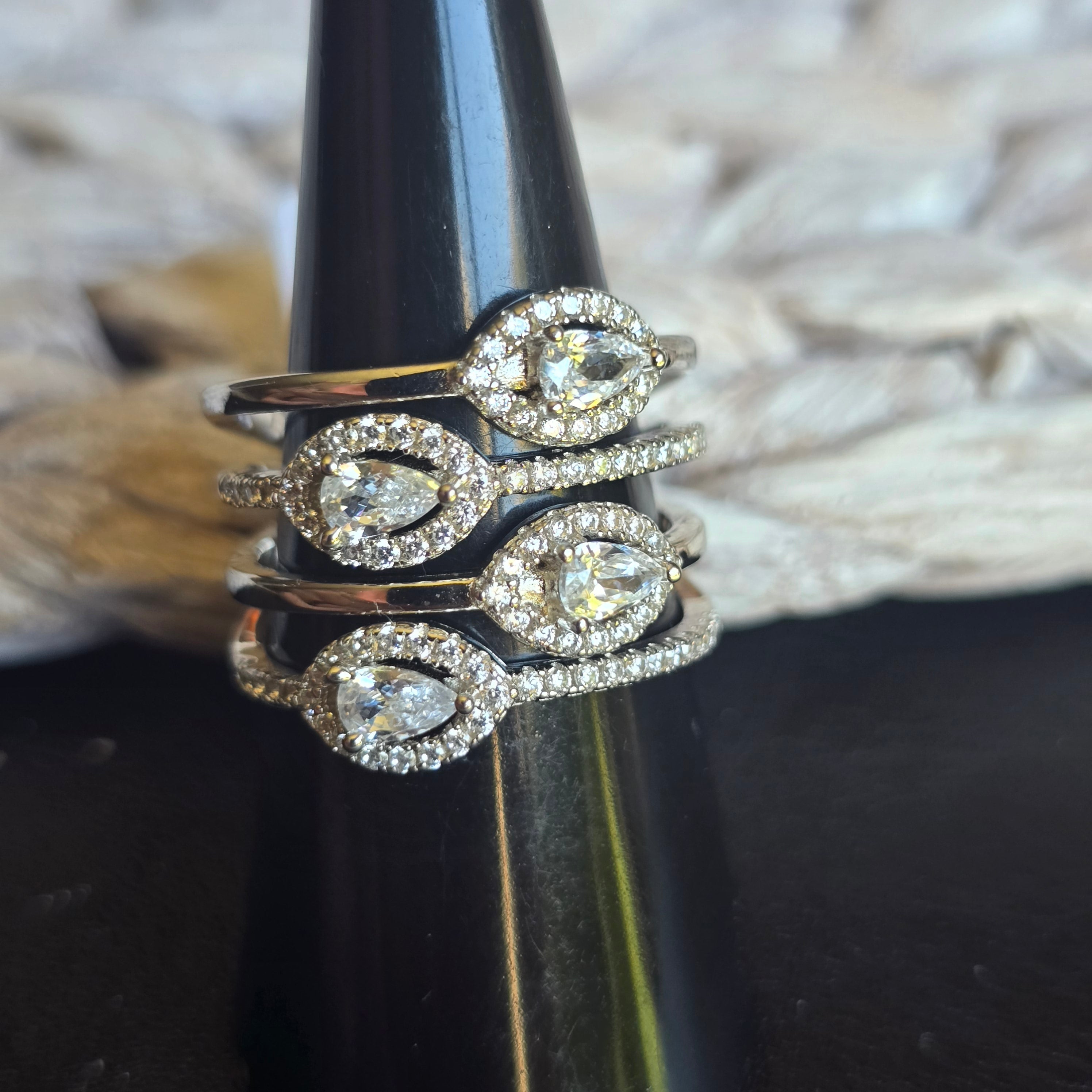 Teardrop Cz ring