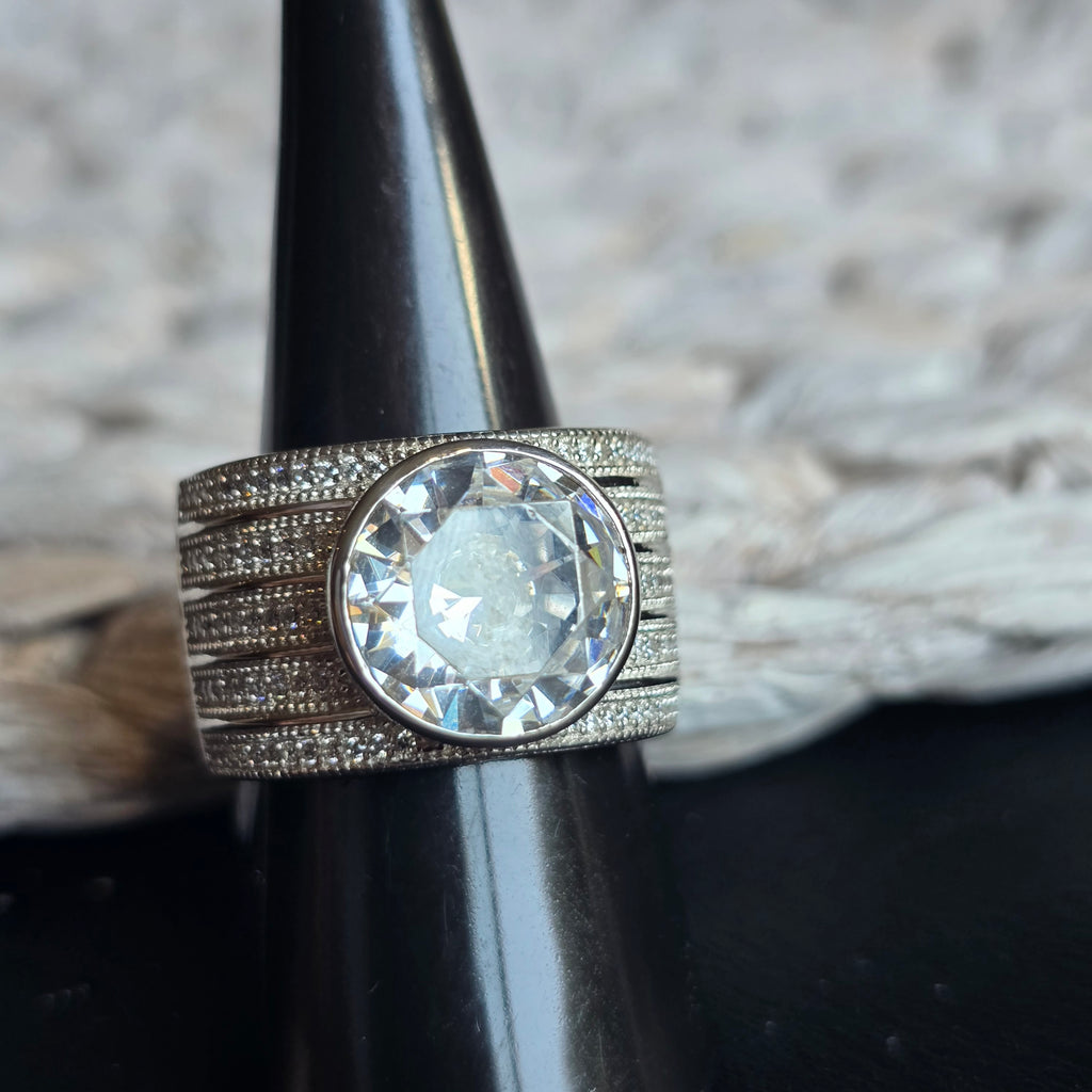 Round Enclosed Cz ring