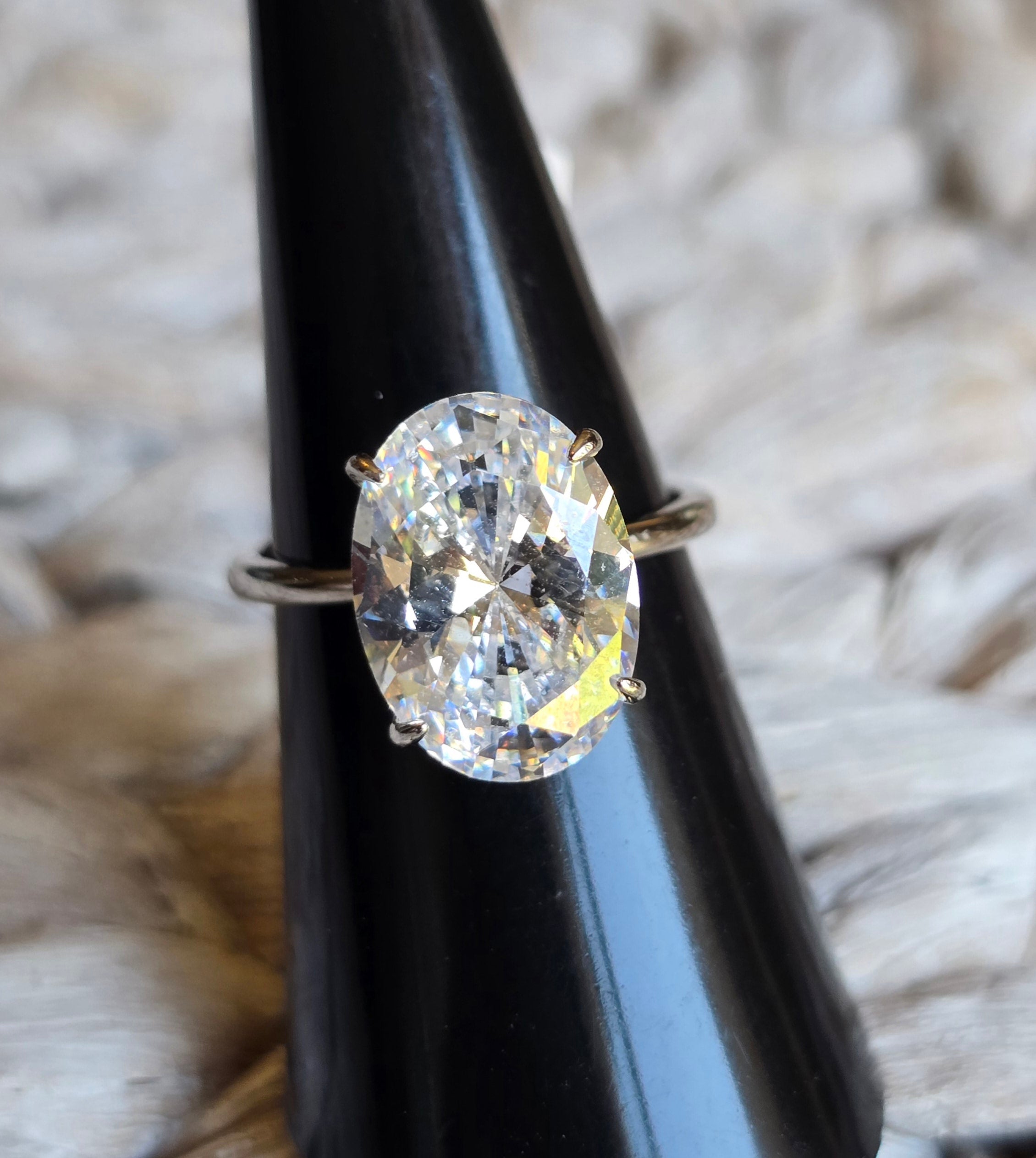 Big Oval Cz ring