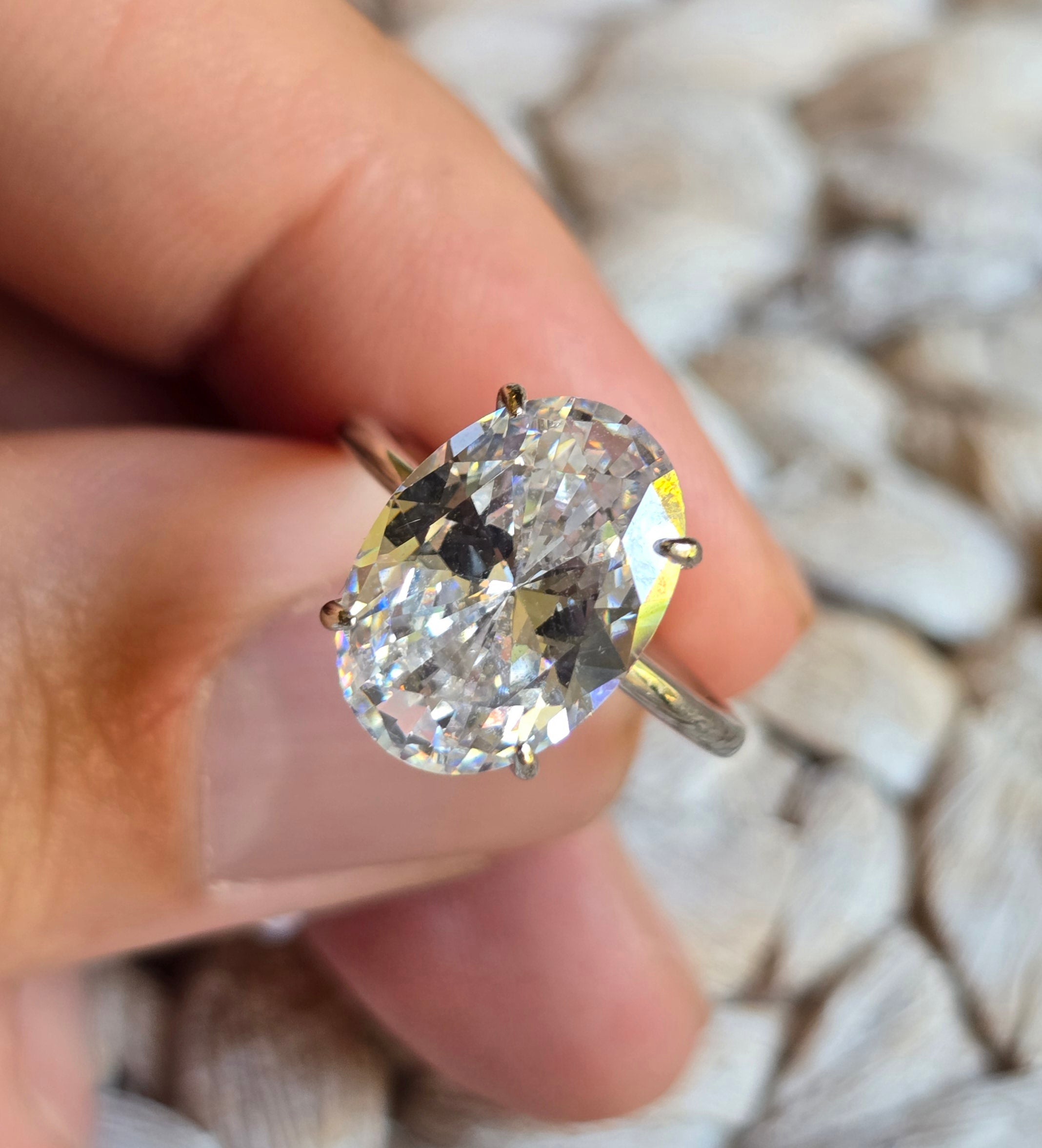 Big Oval Cz ring