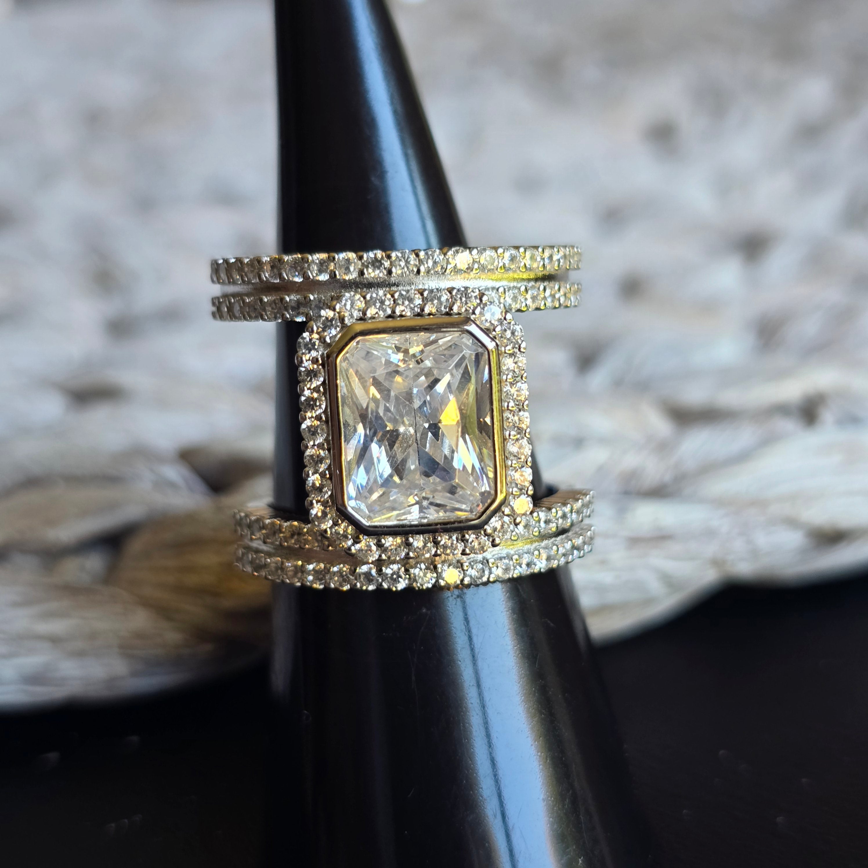 Rectangle Cz ring
