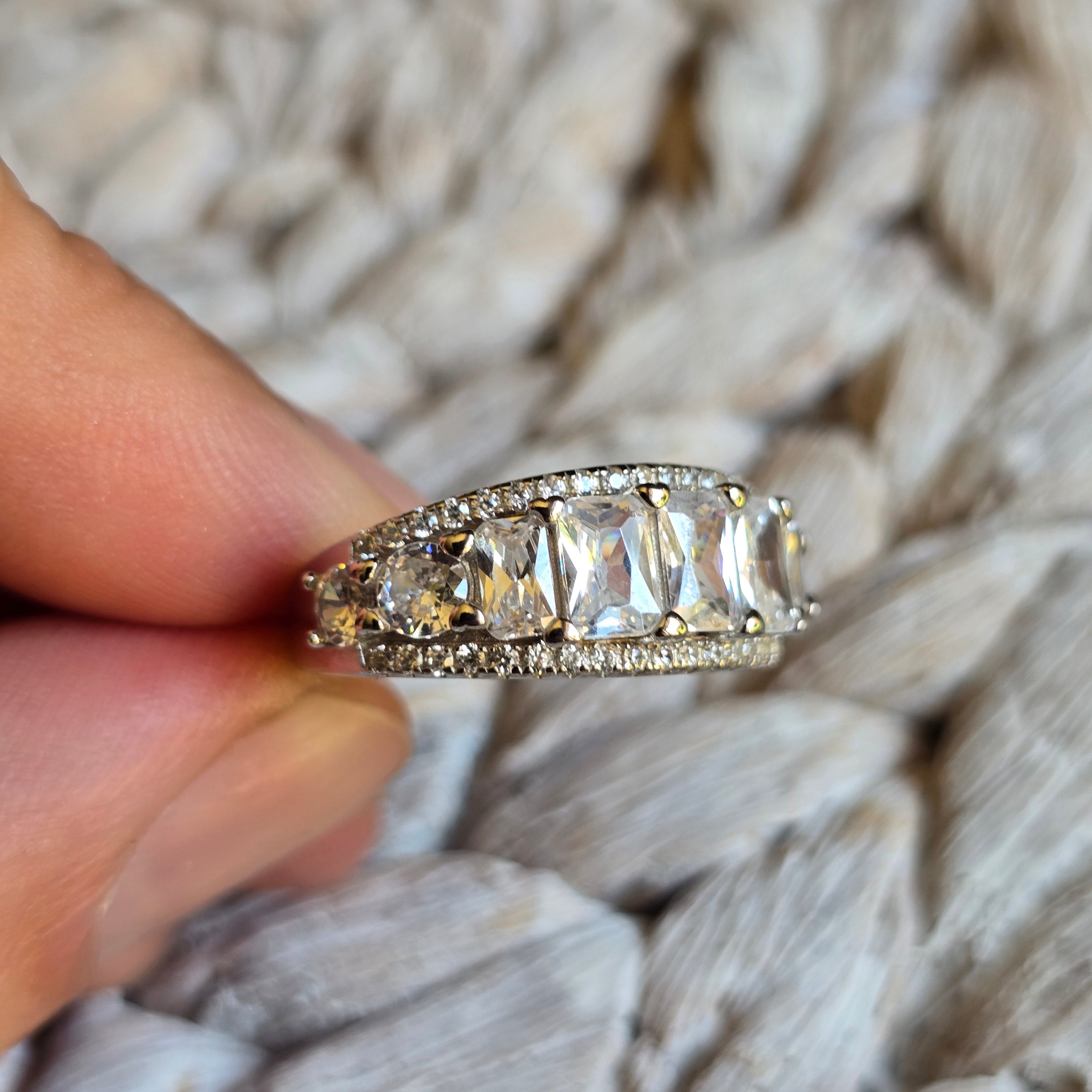 Emerald Cut Cz ring