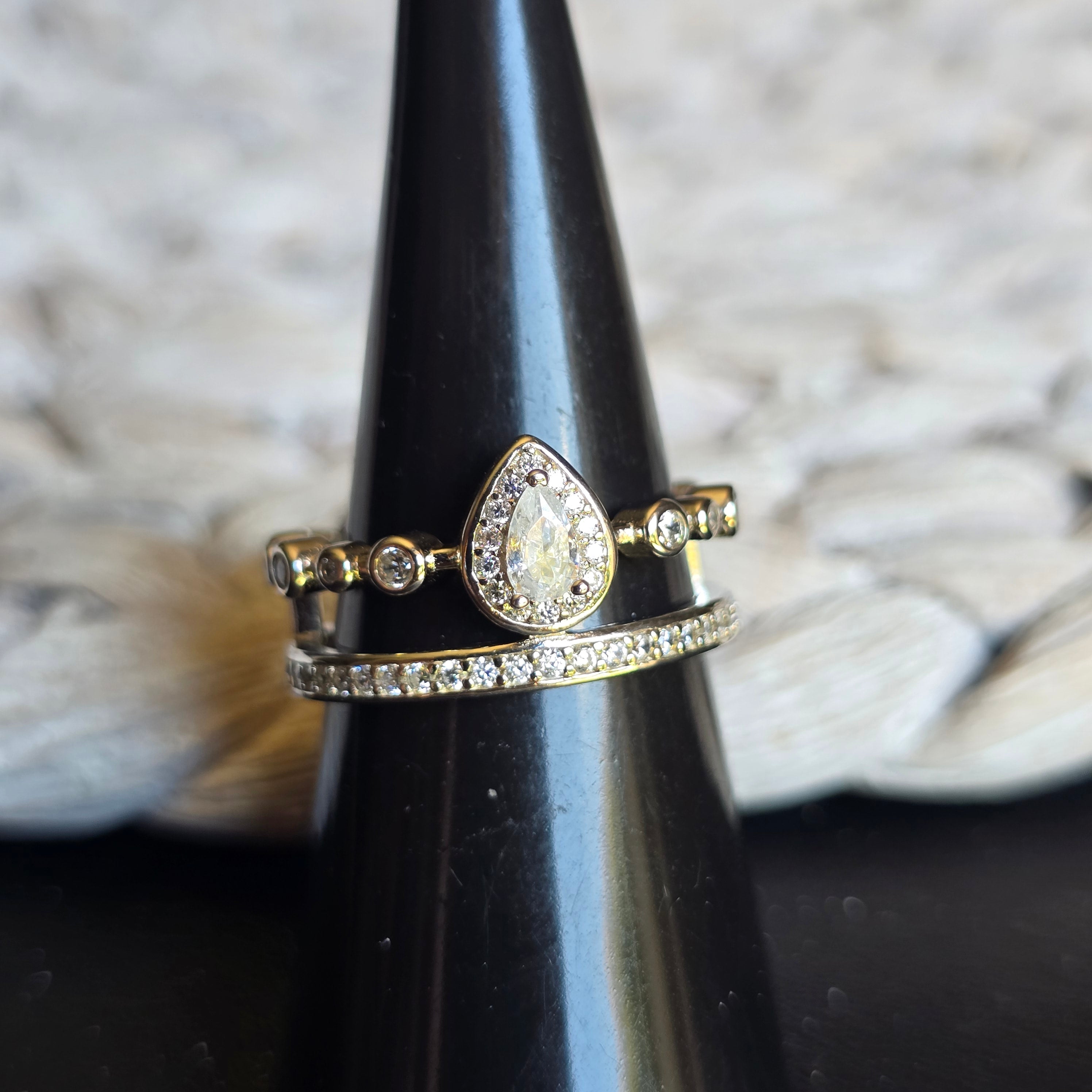 Teardrop Cz ring