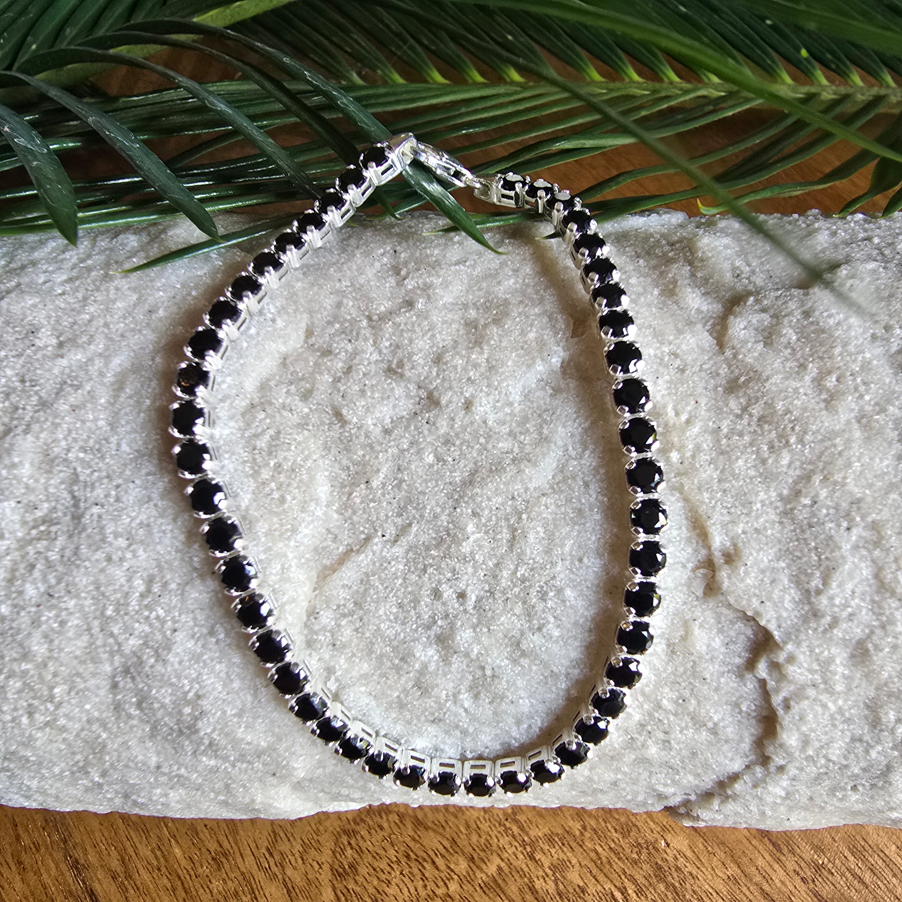 18.5 Black Onyx Tennis Bracelet