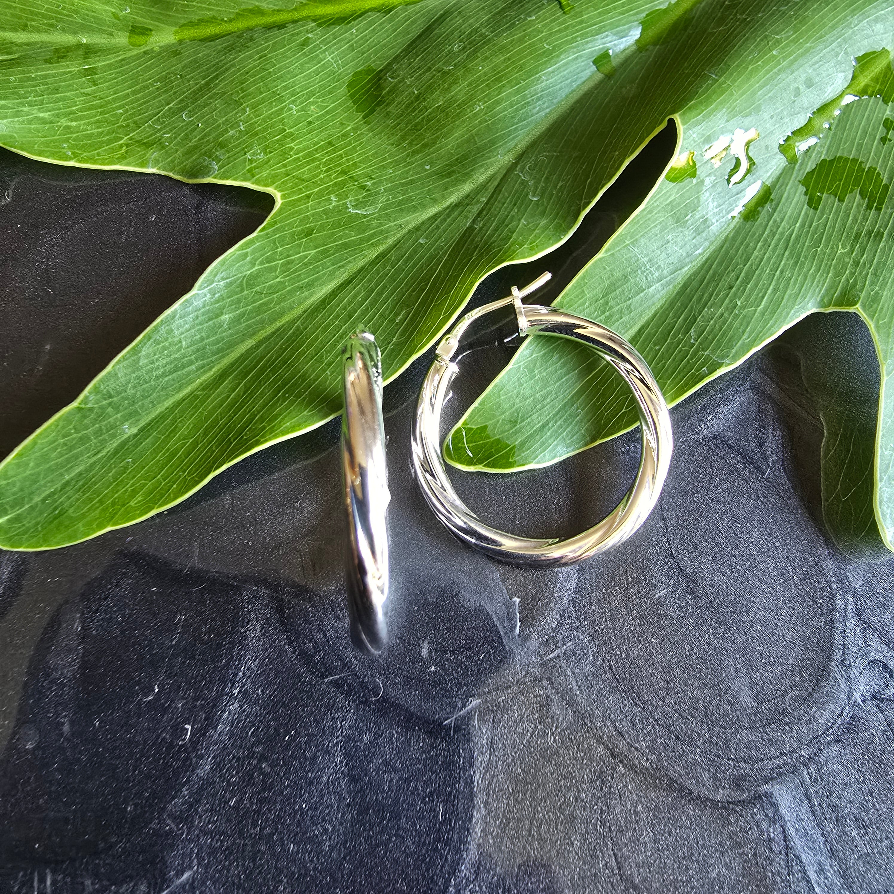 26mm Round Twisted 4mm Hoops