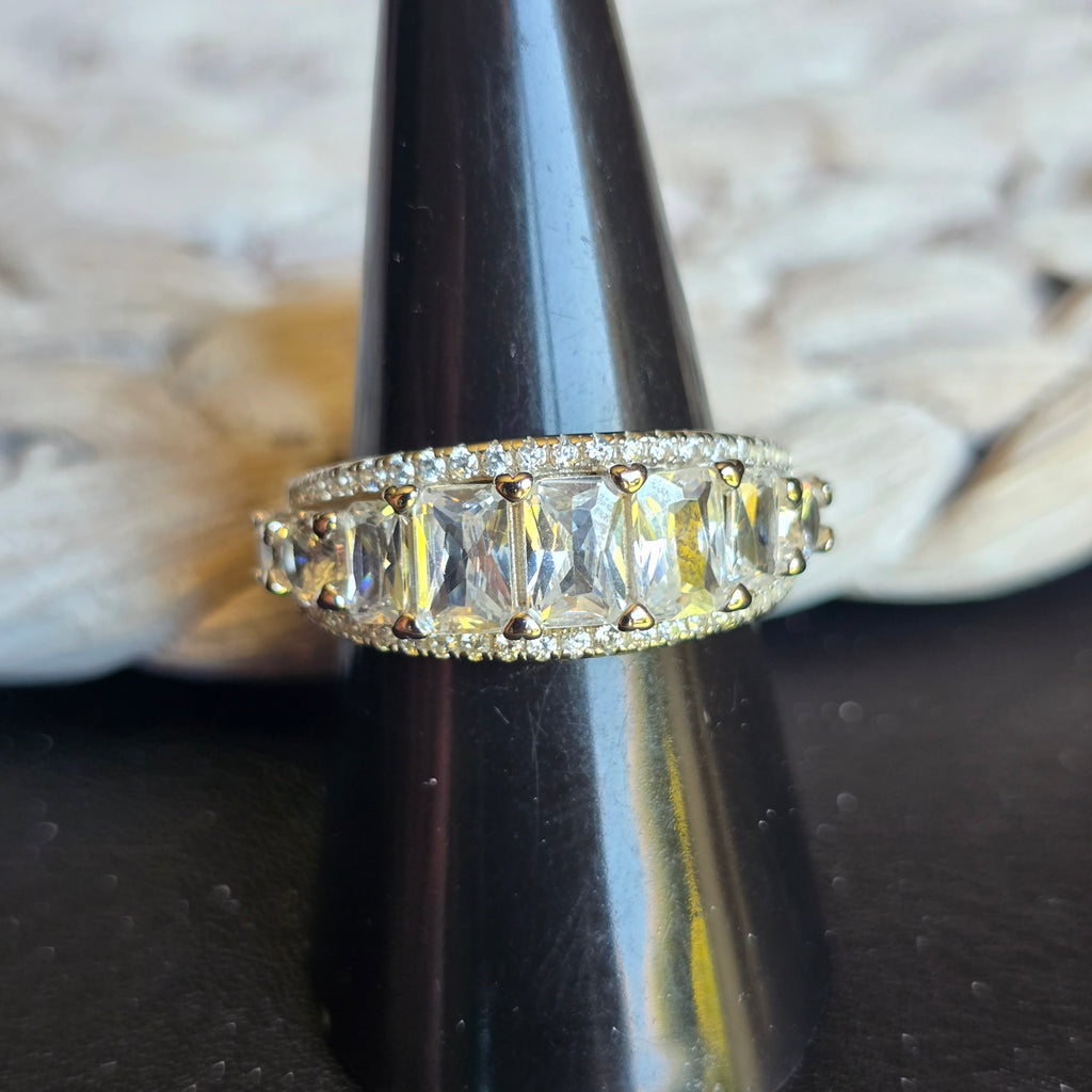Emerald Cut Cz ring
