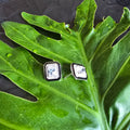 13mm Emerald Cut Cz & Black Onyx