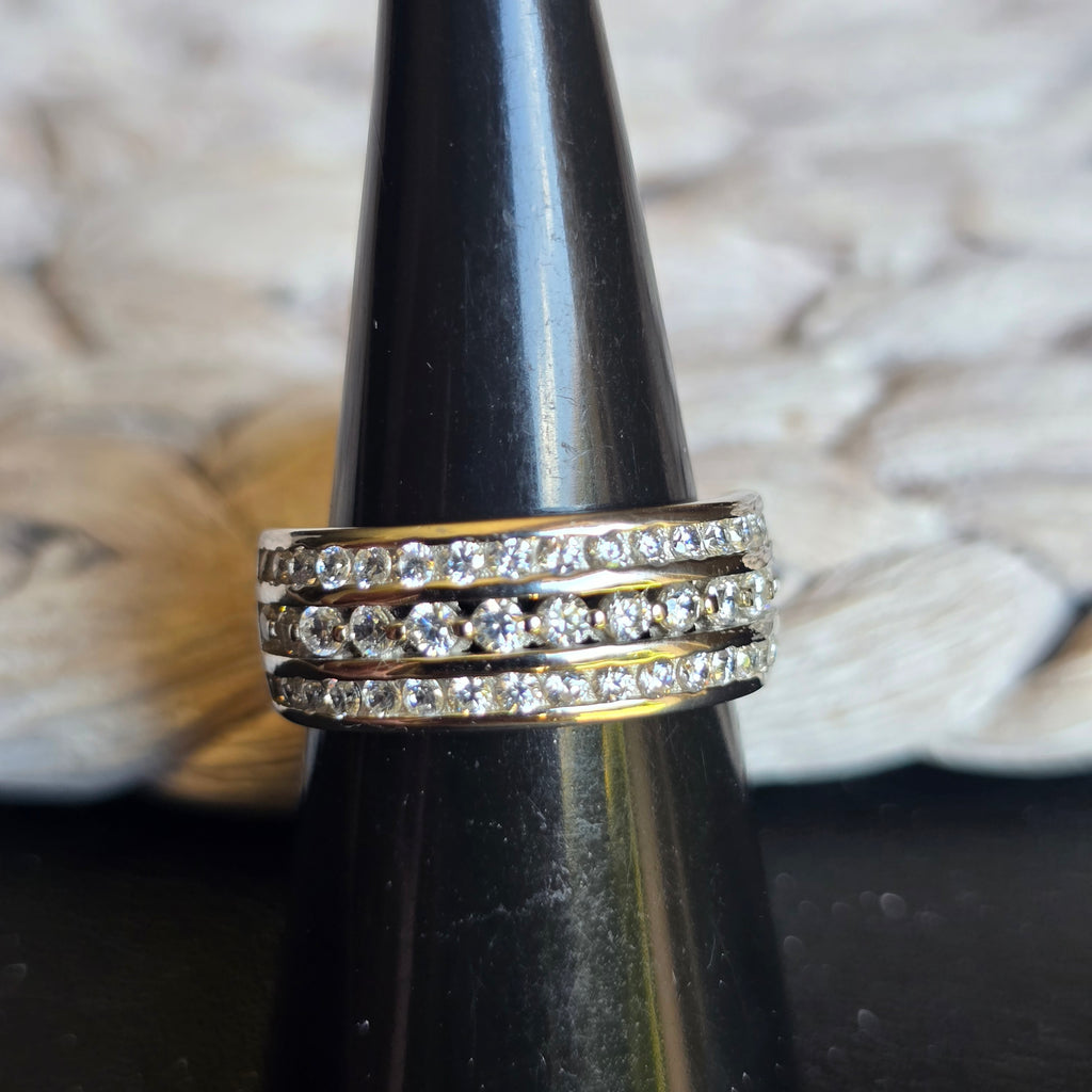 3Row Cz ring