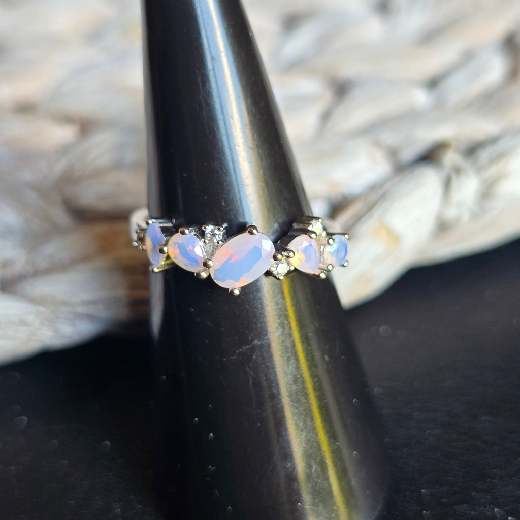 Pink Moon Stone ring