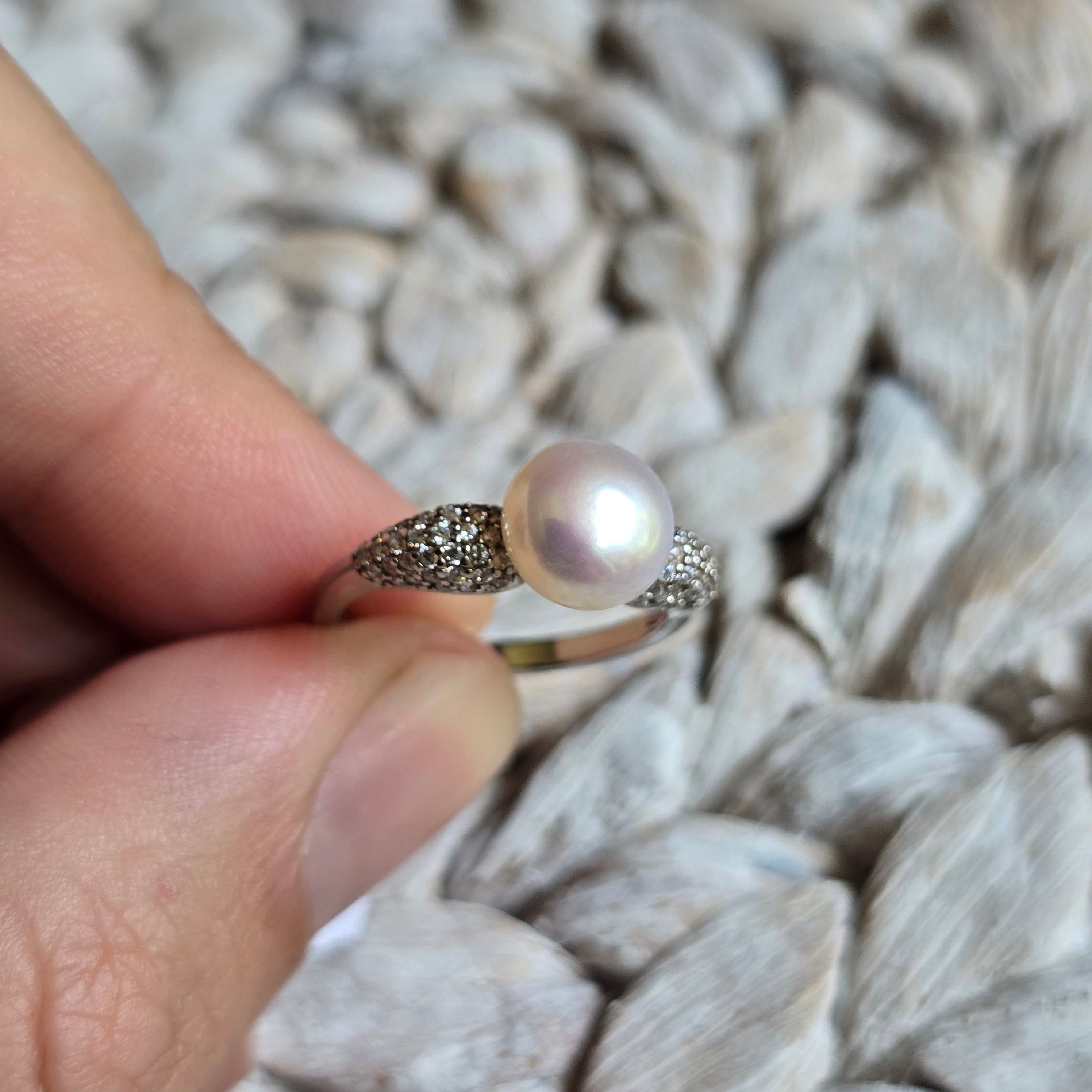 Pearl Cz ring