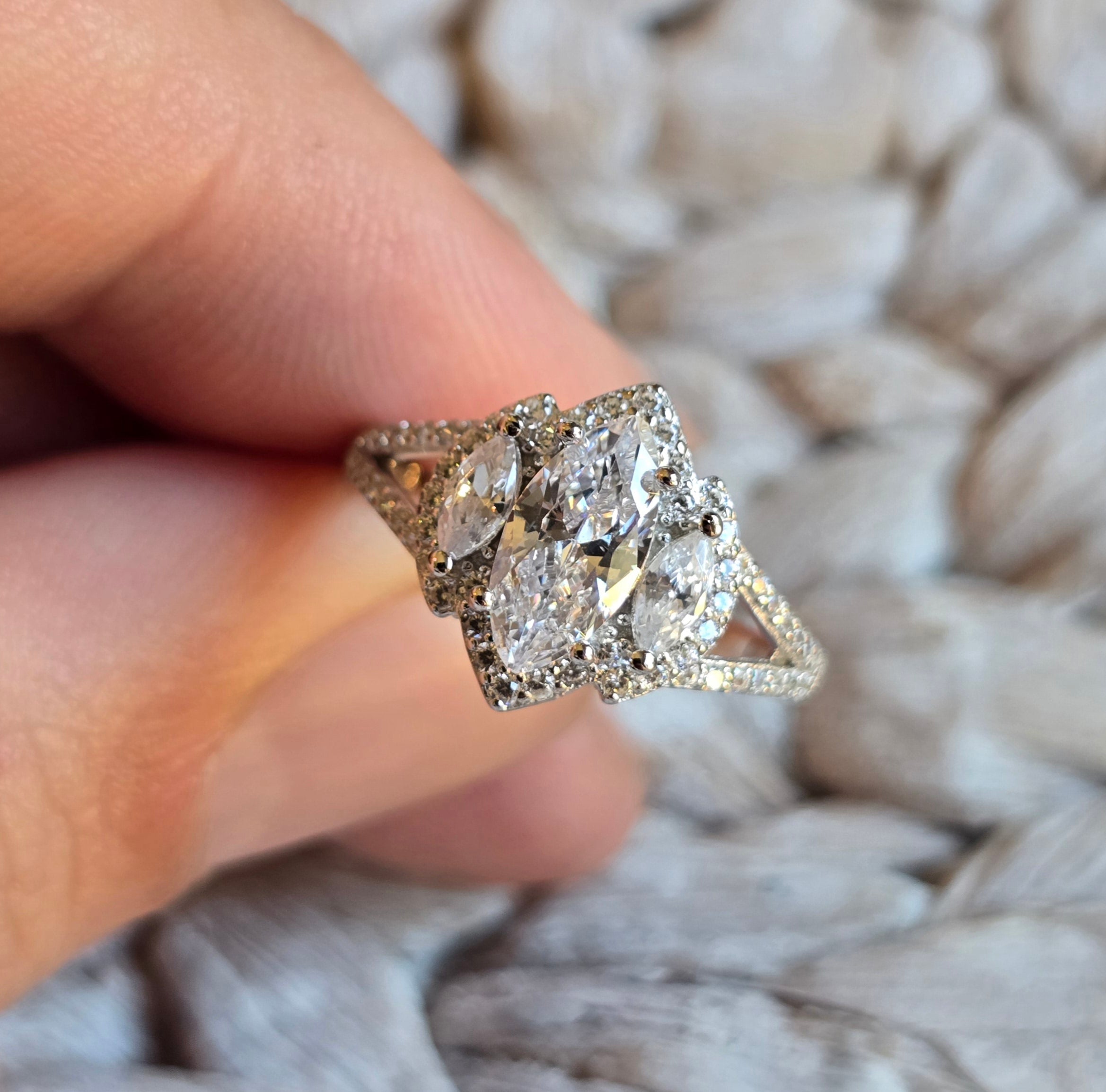 Marquise Trilogy Cz ring