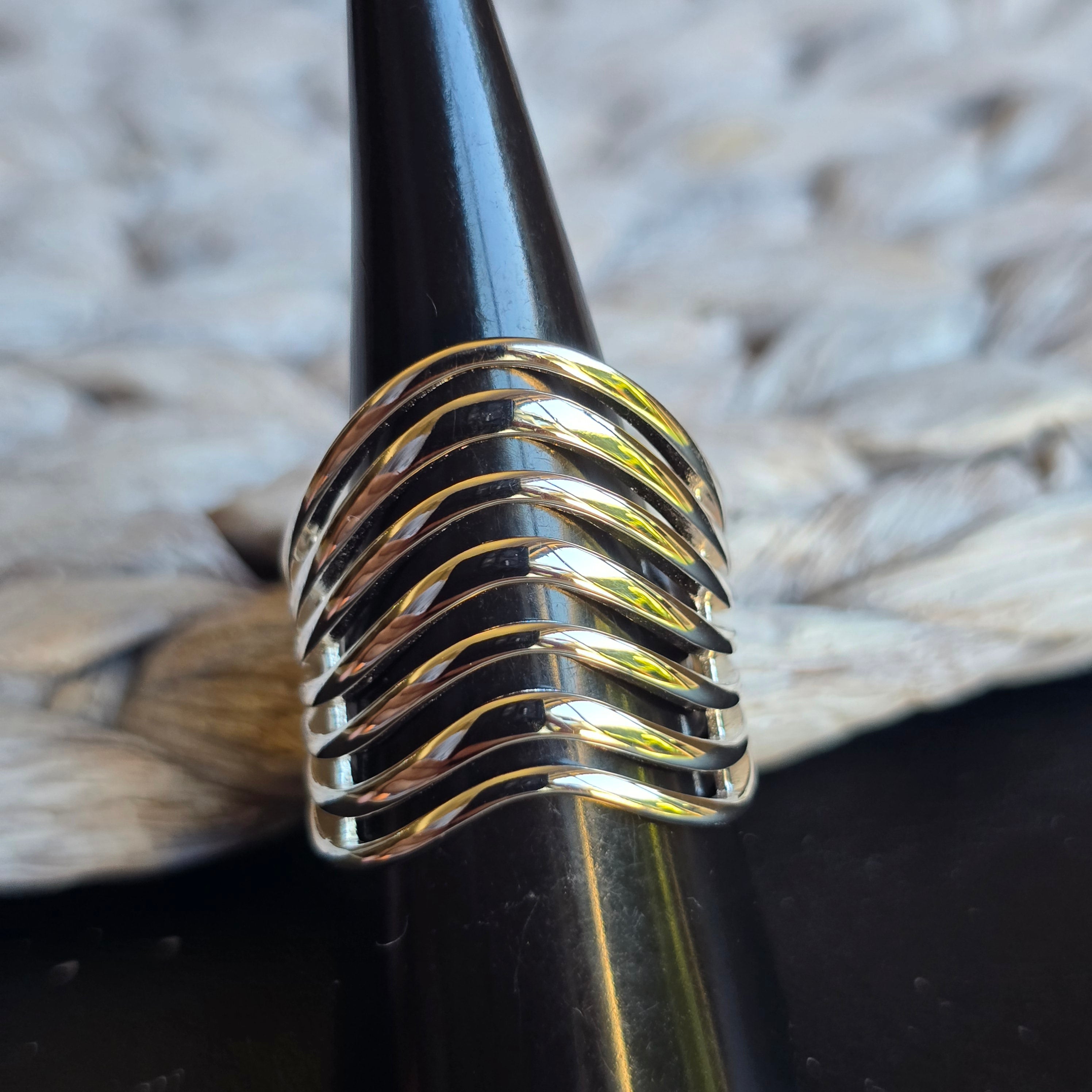 7 Band silver ring
