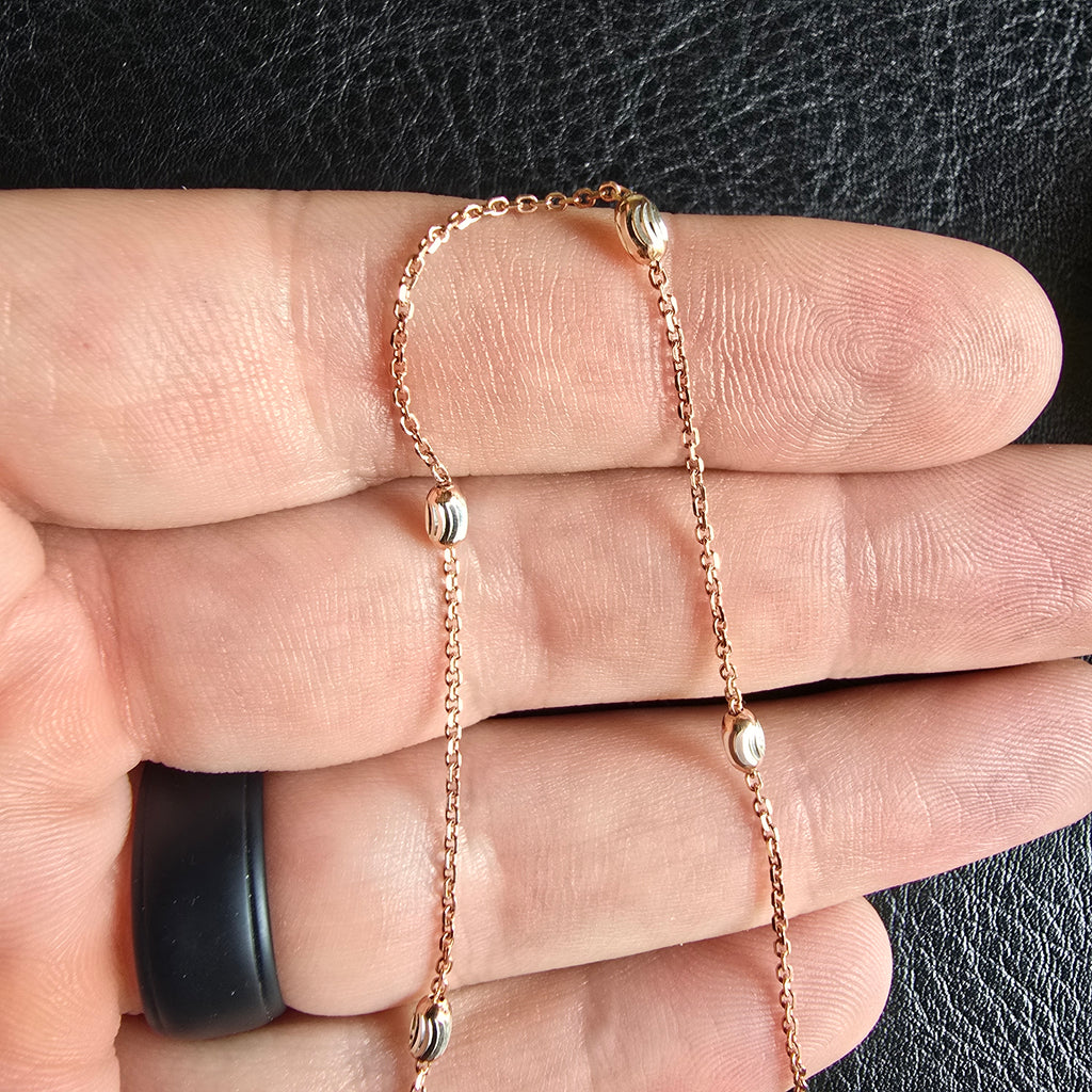 Rosegold Oval Ball Necklace