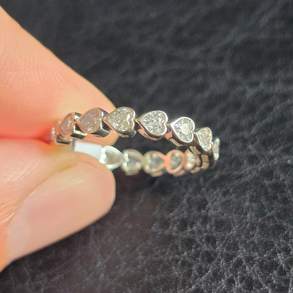 Cz Heart Eternity ring