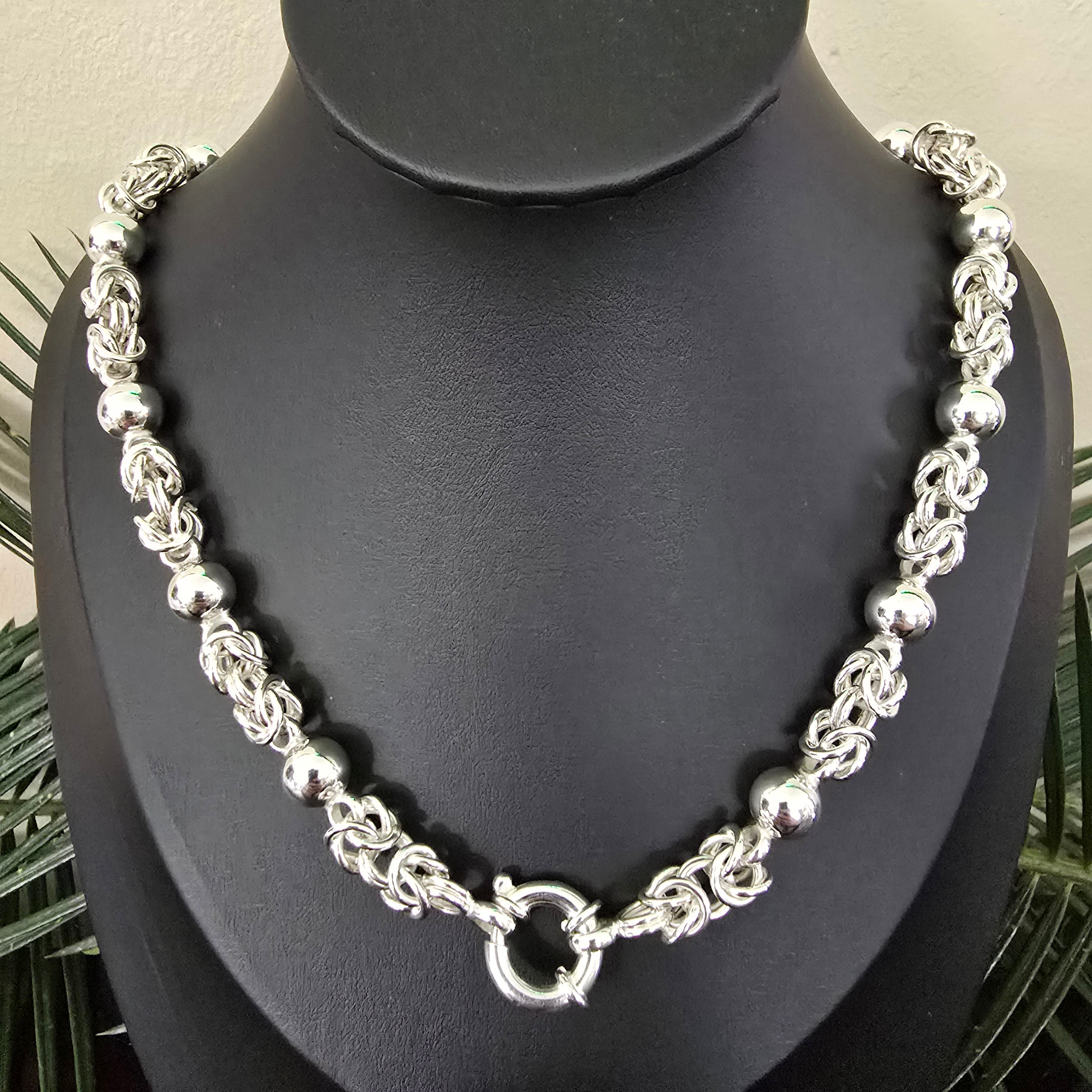 50cm 10mm Ball Byzantine Necklace
